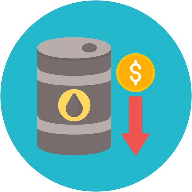 oil price decrease vector illustration style