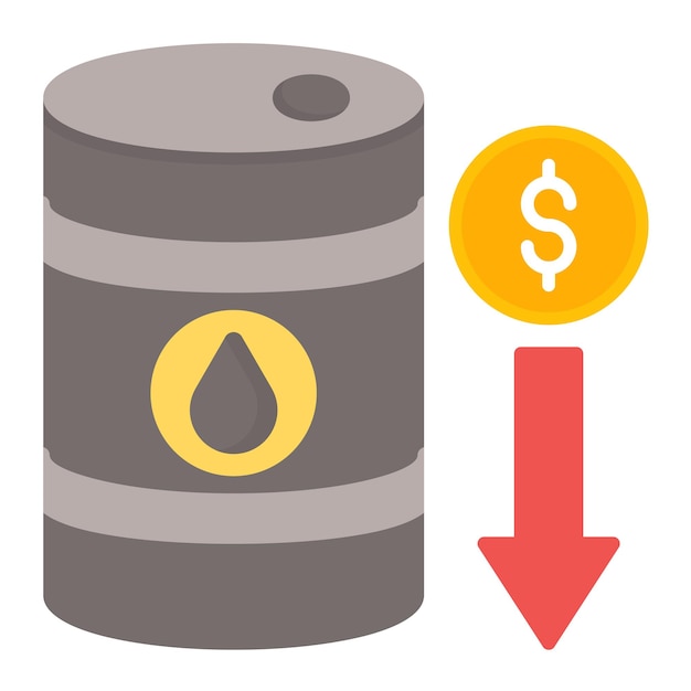 oil price decrease vector illustration style
