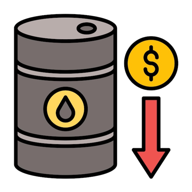 oil price decrease vector illustration style