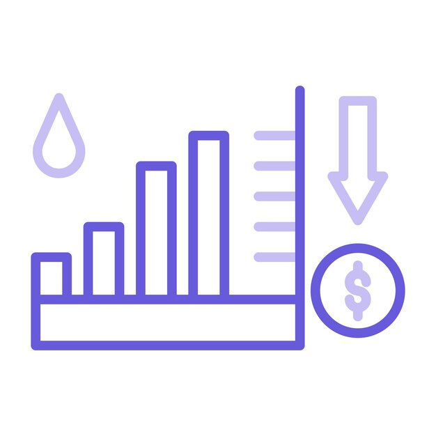 oil price decrease vector illustration