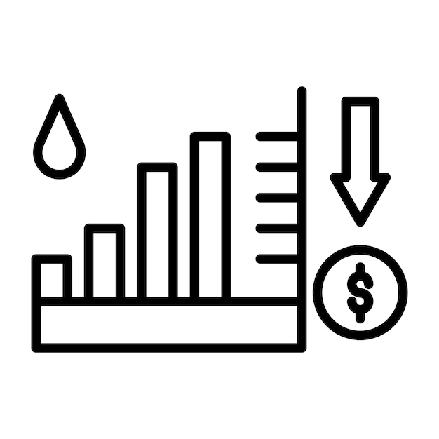 oil price decrease vector illustration
