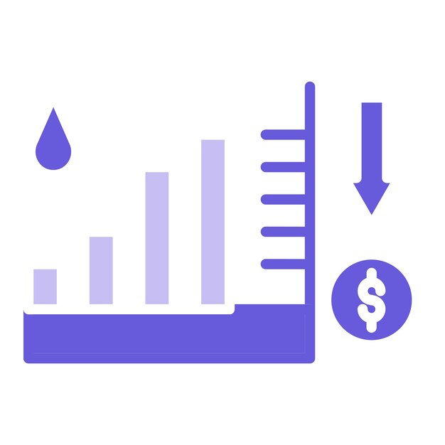 oil price decrease vector illustration