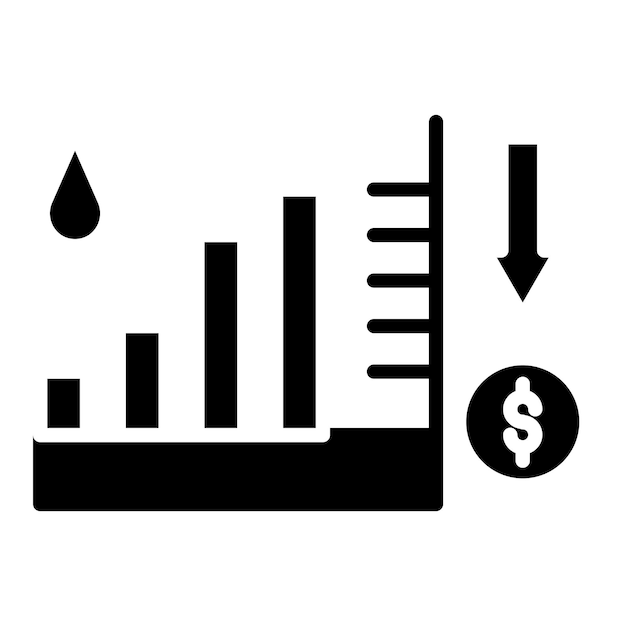 oil price decrease vector illustration