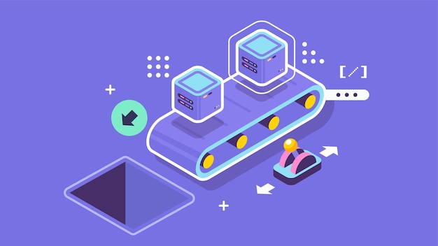 open source vector illustration programming language concept developer protocol platform interface with code information digital software script