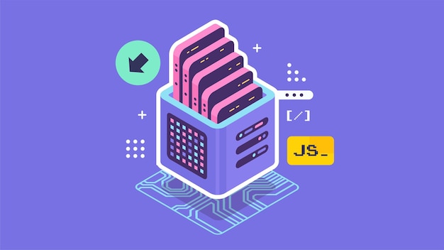 open source vector illustration programming language concept developer protocol platform interface with code information digital software script