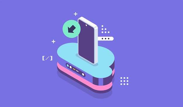 open source vector illustration programming language concept developer protocol platform interface with code information digital software script