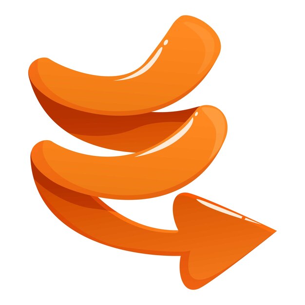 orange wavy arrow pointing downward suggesting decrease or decline