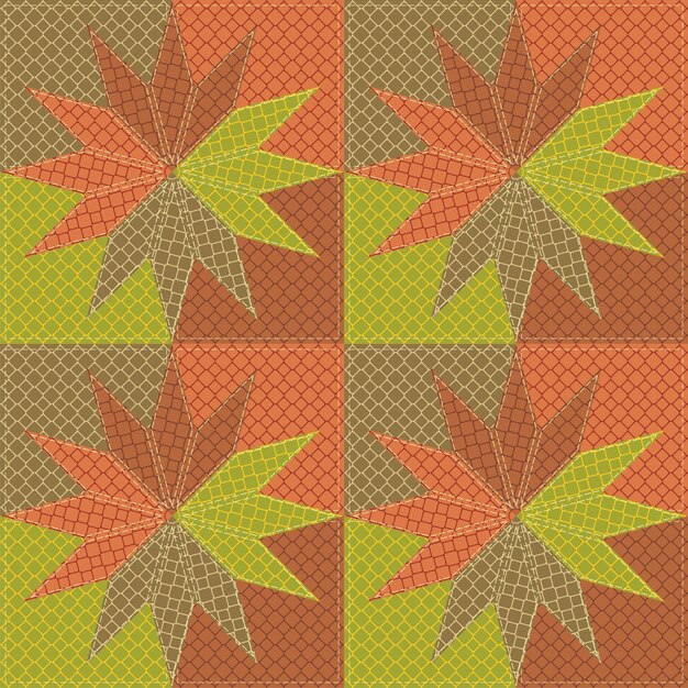 patchwork background with decor elements