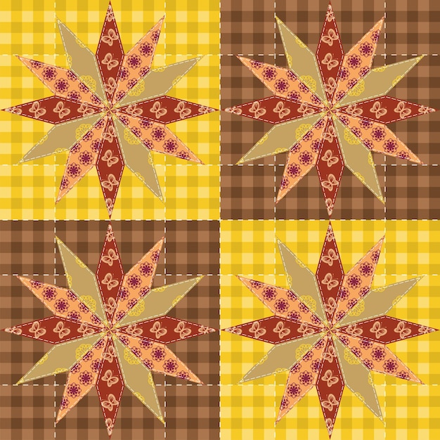 patchwork background with decor elements