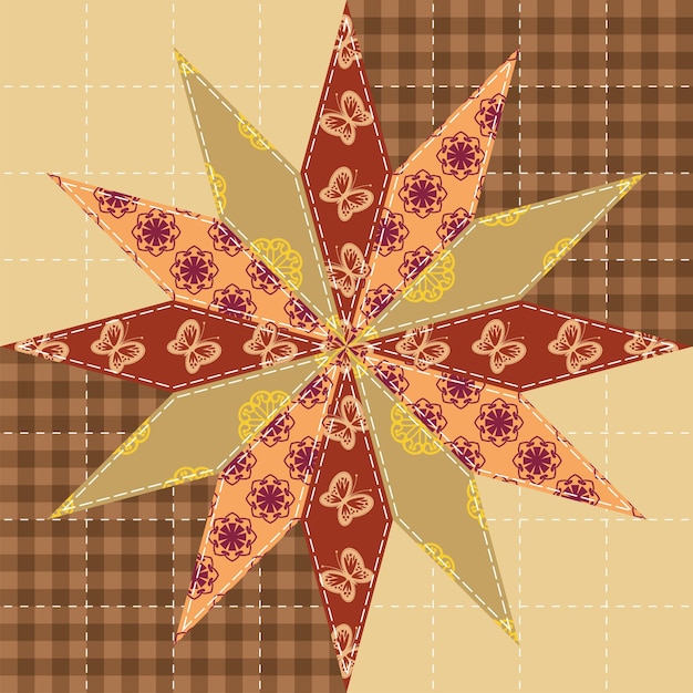 patchwork background with decor elements