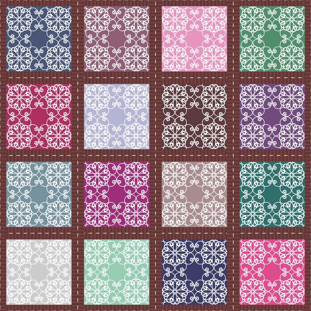 patchwork background with different patterns