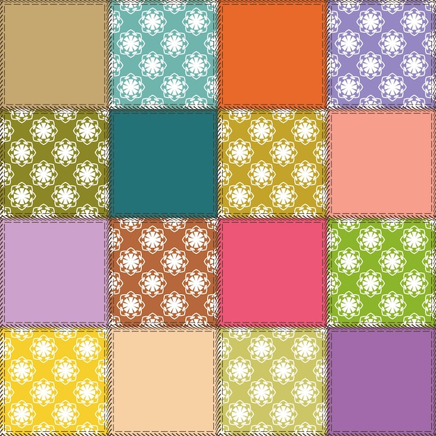 patchwork background with different patterns