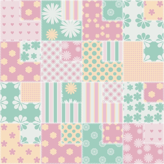 patchwork background with different patterns