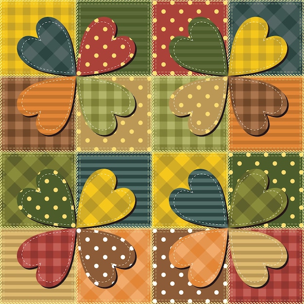 patchwork background with different patterns