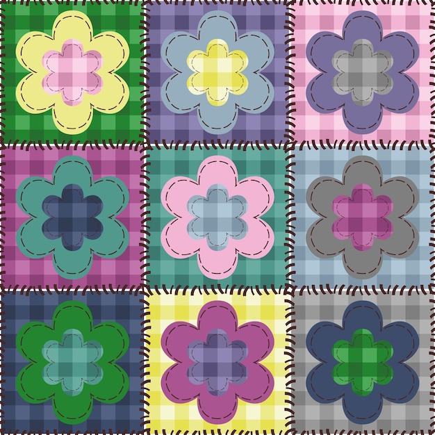 patchwork background with different patterns