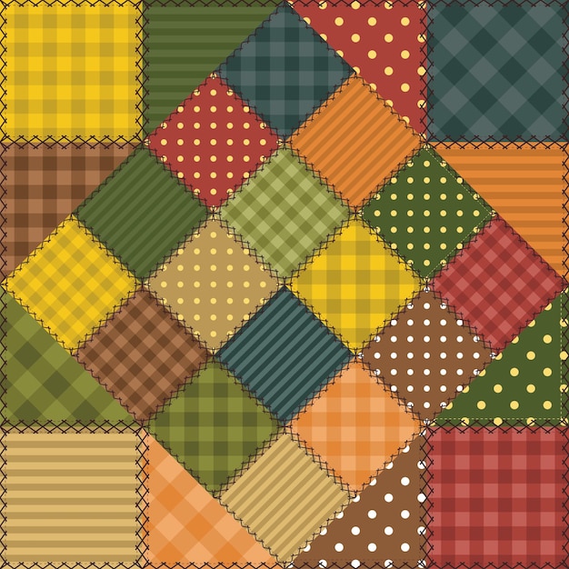 patchwork background with different patterns
