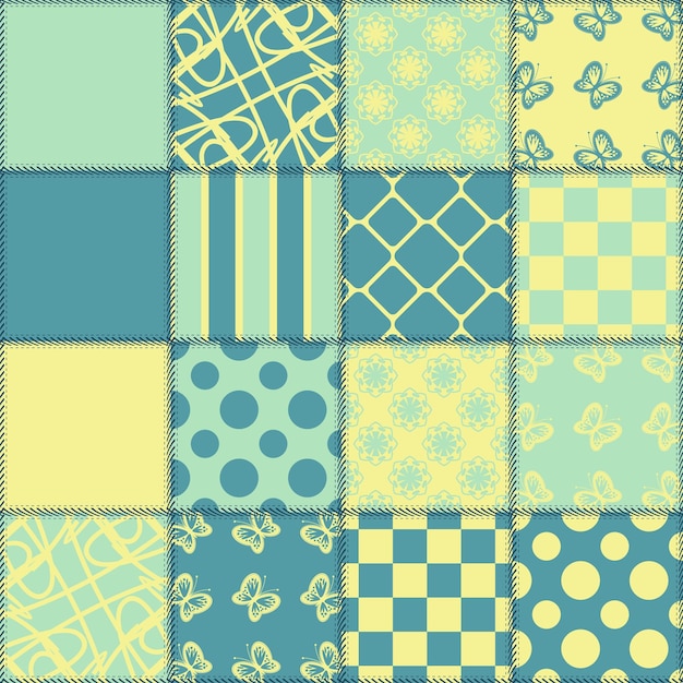 patchwork background with different patterns