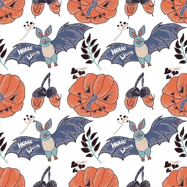 pattern with helloween elements.