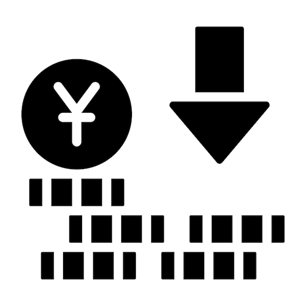 perfect design icon of decrease yuan