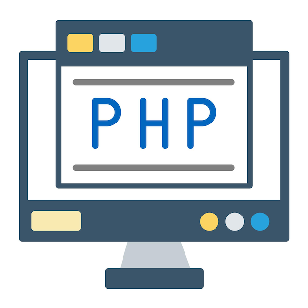 php coding vector illustration style