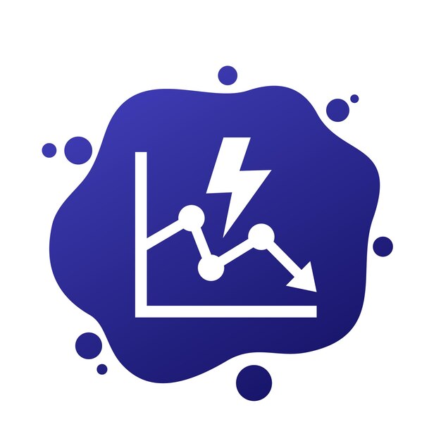 power consumption decrease reduction icon vector