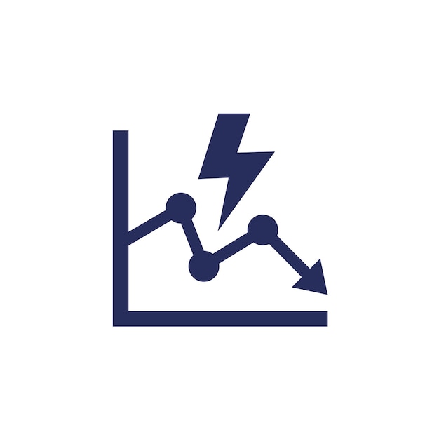 power consumption decrease reduction icon vector