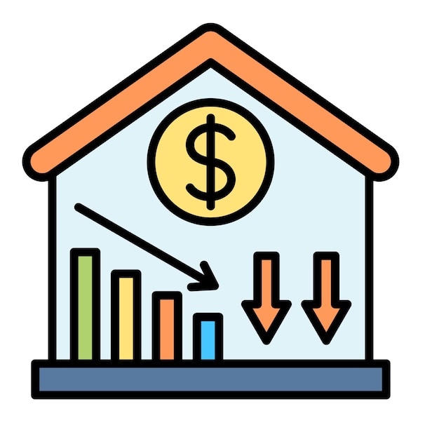 price decrease flat illustration