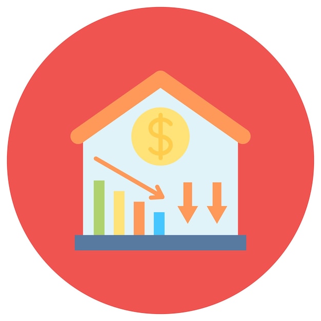 price decrease flat illustration