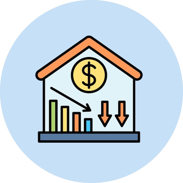 price decrease icon vector image can be used for banking and finance