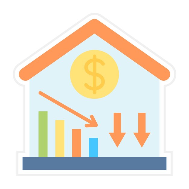 price decrease icon vector image can be used for banking and finance