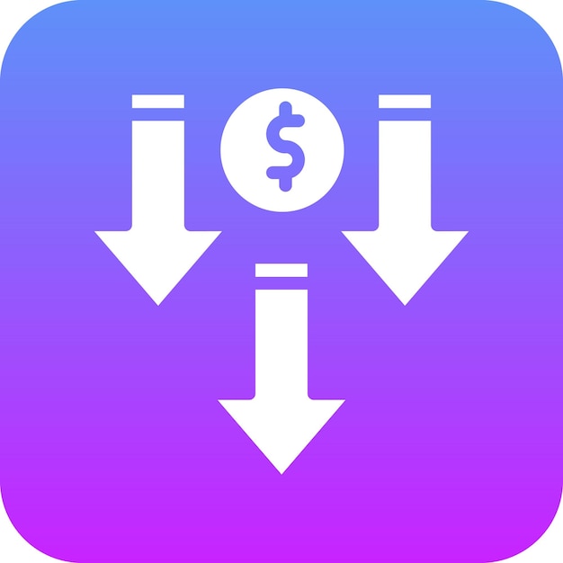price decrease vector icon illustration of banking and finance iconset