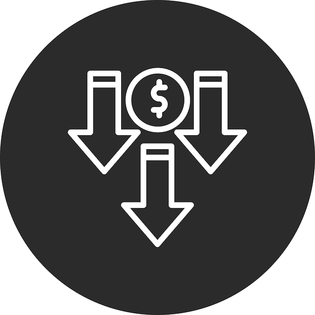 price decrease vector icon illustration of banking and finance iconset