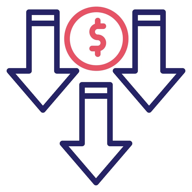 price decrease vector icon illustration of banking and finance iconset