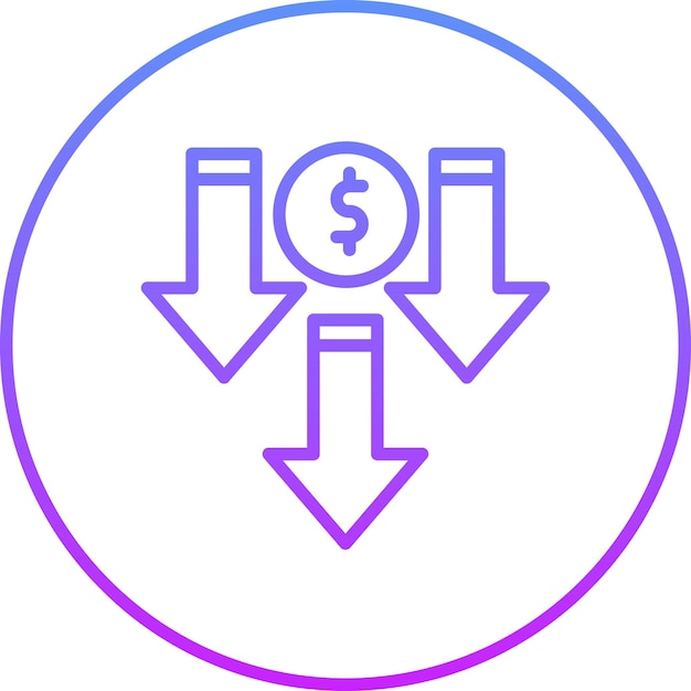 price decrease vector icon illustration of banking and finance iconset