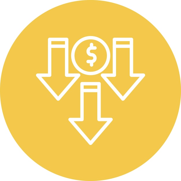 price decrease vector icon illustration of banking and finance iconset
