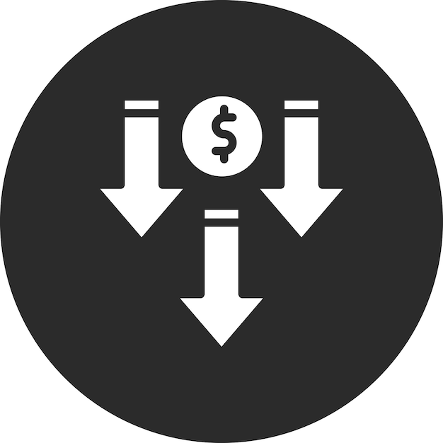 price decrease vector icon illustration of banking and finance iconset