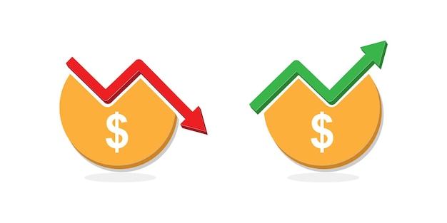 price rate profit increase and decrease icon
