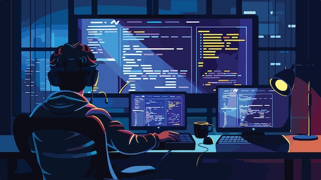 professional code engineer working on encoder programming software concept