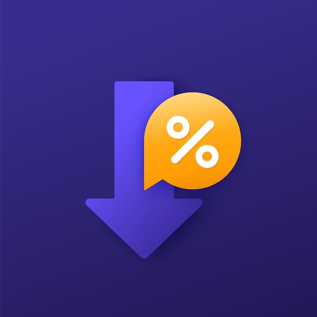 profit decrease icon vector design