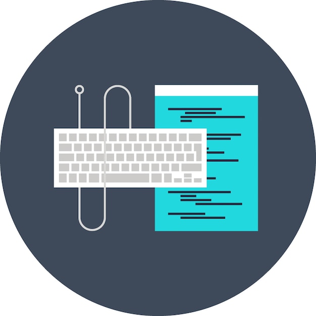 program coding flat vector web icon