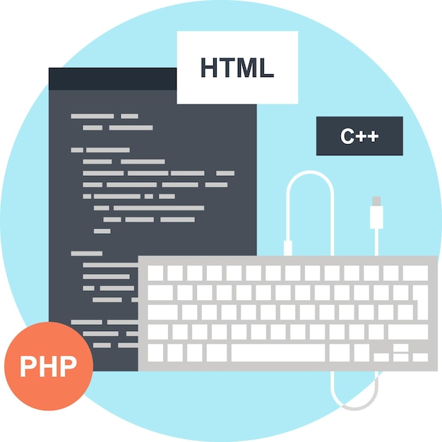 program coding flat web icon