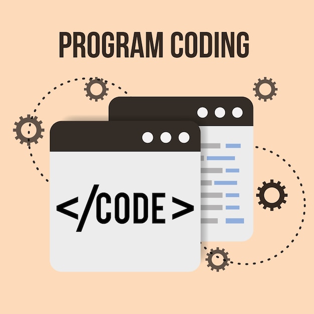 program coding website process software vector illustration