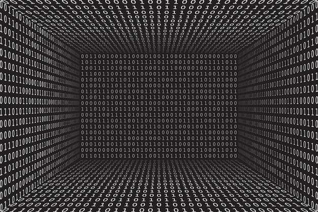 program datum 3d background programming binary coding matrix hacker vector