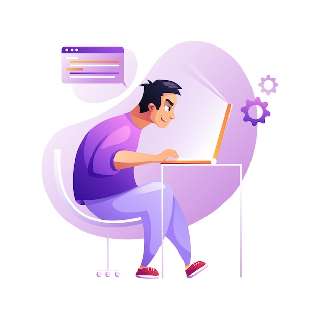programmer coder concentrated at working project developing programming and coding technologies