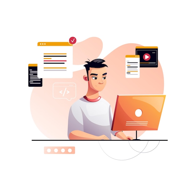 programmer concentrated at working project developing programming and coding technologies