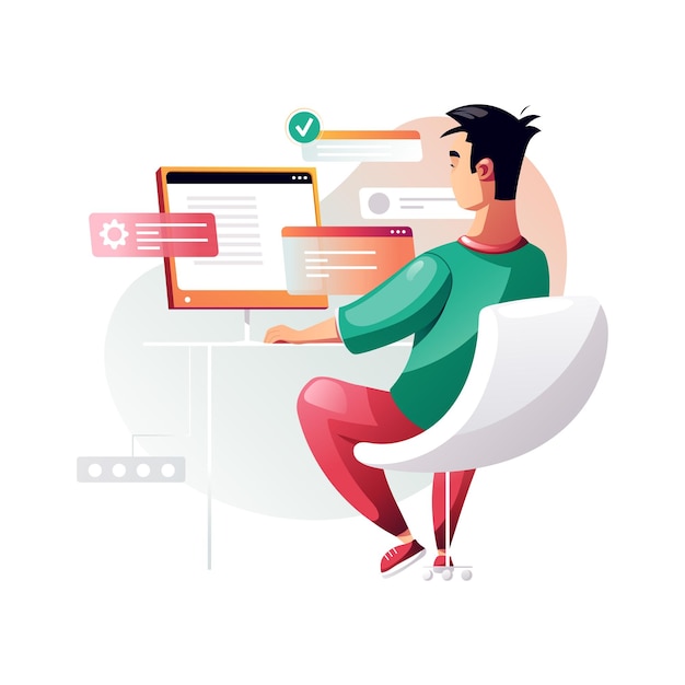 programmer concentrated at working project developing programming and coding technologies