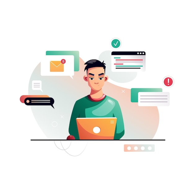 programmer concentrated at working project developing programming and coding technologies