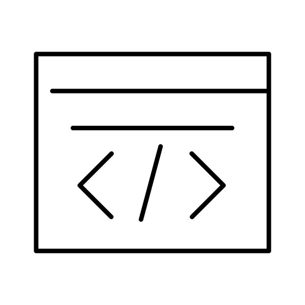 programmer developer coding code button icon outline