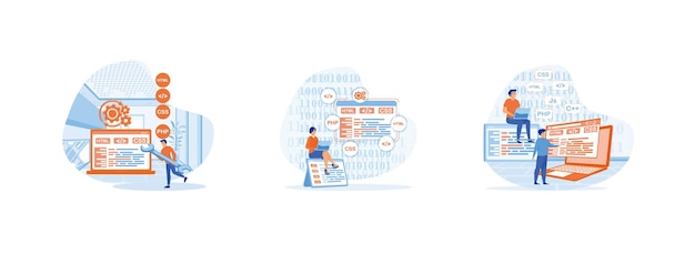 programmer developing website coding programming and engineering development
