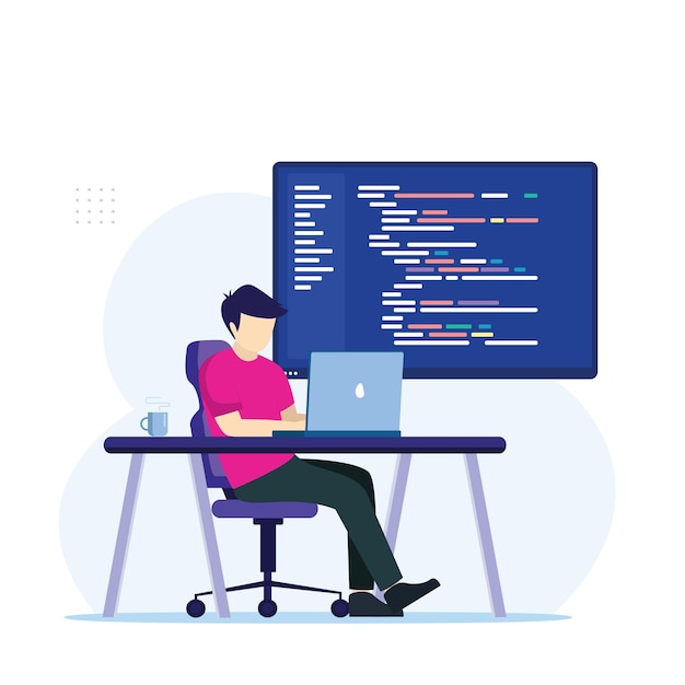 programmer and engineering development coding web development website design developer vector
